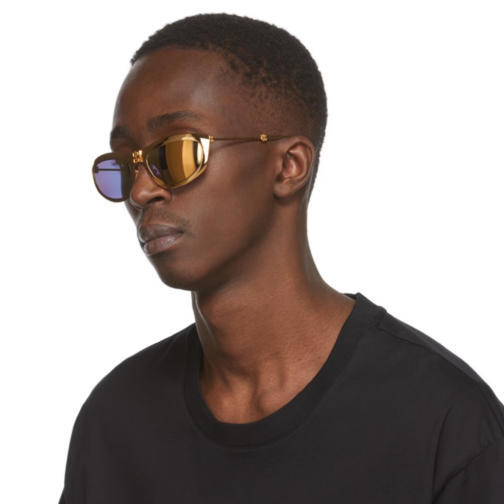 Givenchy Gold Mirrored Trifold 57mm Cat Eye Unisex Sunglasses Gv 7208/S